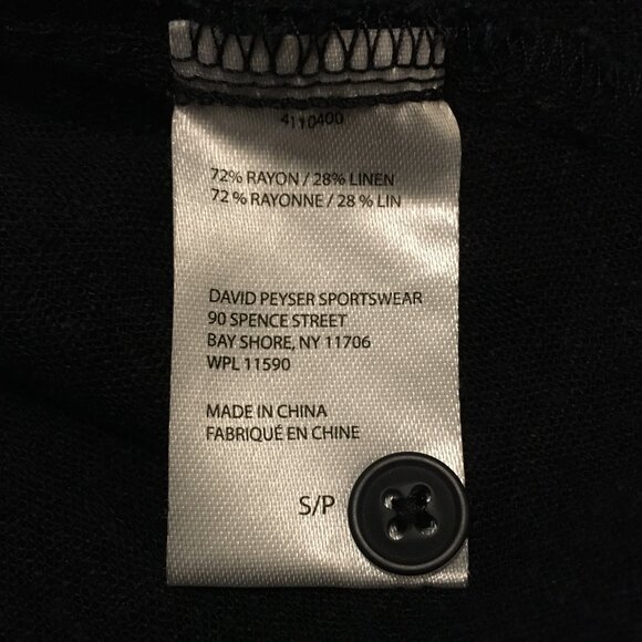 Navy Blue Linen Blend Button Down Sleeveless Top - Picture 11 of 11